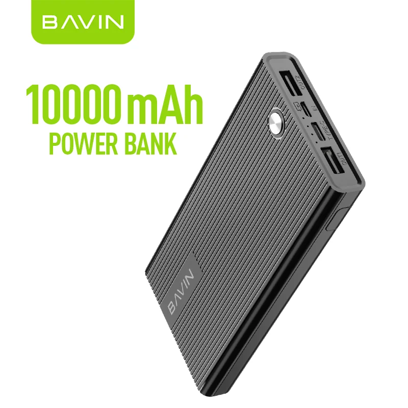 BAVIN PC050 Wholesale Price Portable Large Capacity 10000mAh Power Bank 2 USB Port 2.1A Output Fast Charging Slim PowerBank