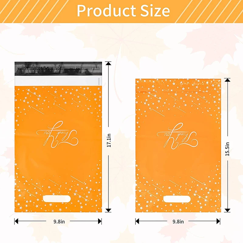 Wholesale Thank You Poster Mailing Bags Biodegradable Plastic Yellow Clothes Packaging Die Cut Handle Bag