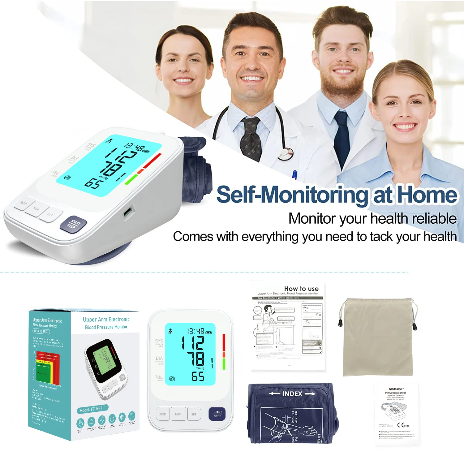 Digital Bp Testing Machine Manufacturer Automatic Electronic Upper Arm Blood Pressure Monitor Machine