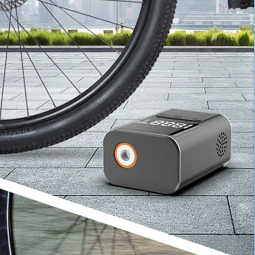 Brushless Electric Bike Pump Pocket 100PSI Mini Cordless Bicycle Pump with Rechargeable Battery for Sharder  Presta Valves