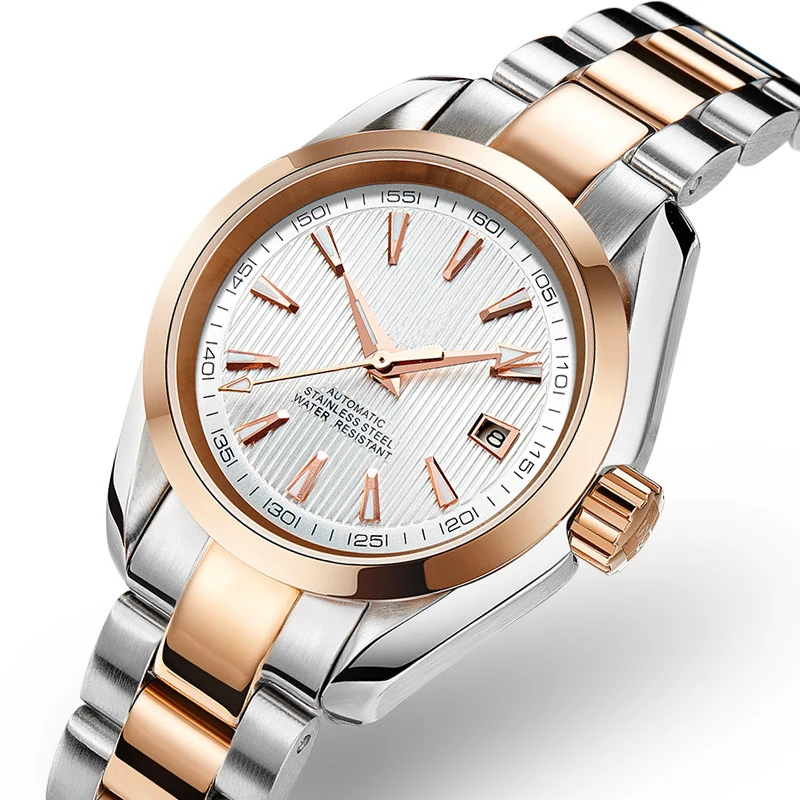 Multifunctional Luminous Fashion 30m Waterproof Mechanical Movement Ladies Watch