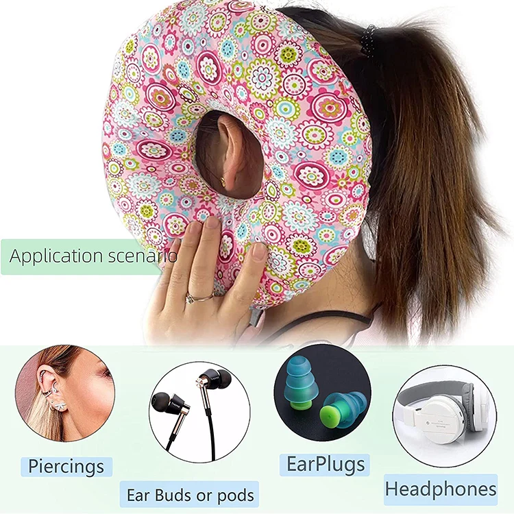 Wholesale Ear Donut Pillow Custom Size Beads Side Sleeping Donut Round Pillow For Ears Pain