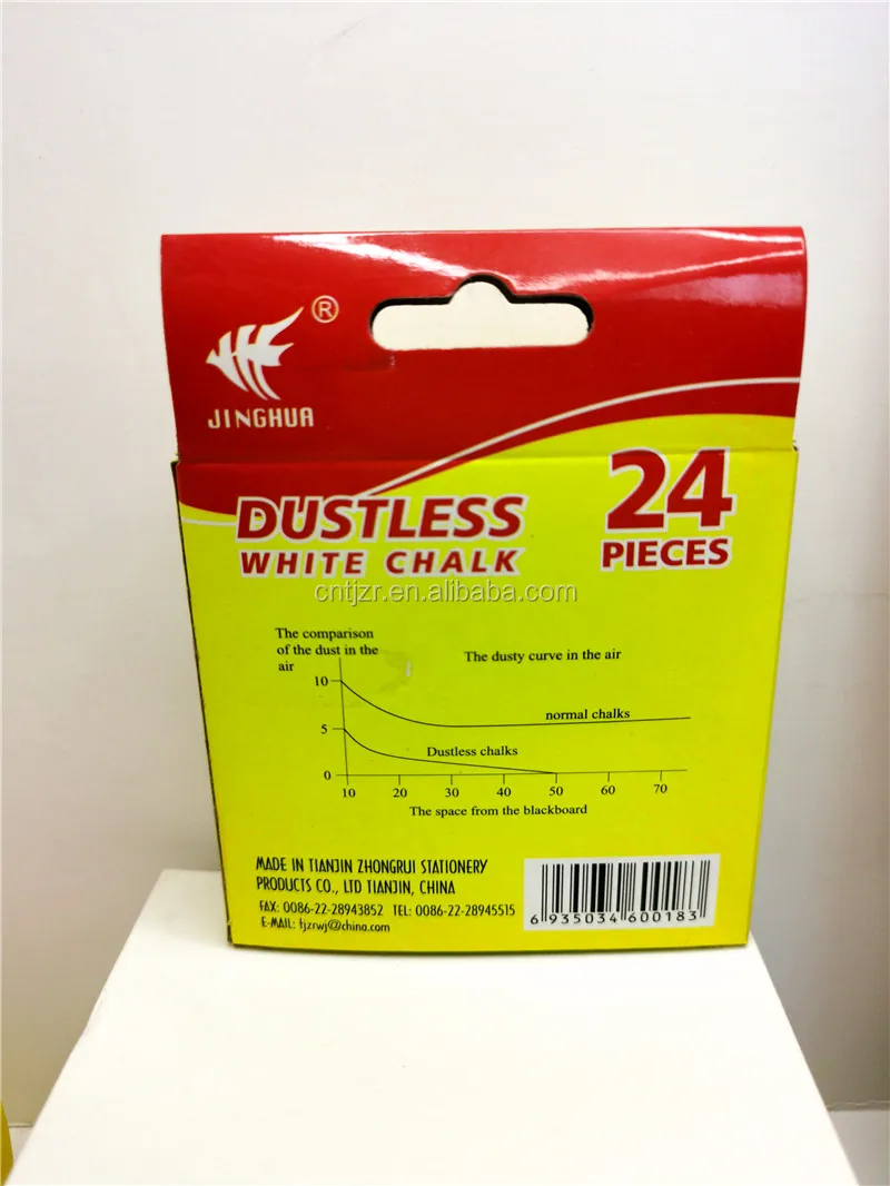 Factory direct sale OEM for teaching / outdoor painting for children 24 pcs White Dustless chalk