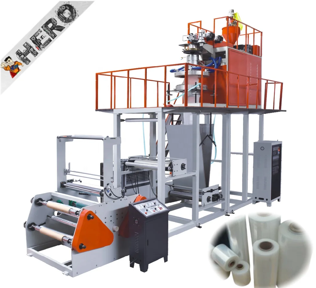 HERO 1200 mm Monolayer Film Blown Extrusion Machine Plastic Film Blowing Machine for Sale PVC Heat Shrink Blown Film Machine