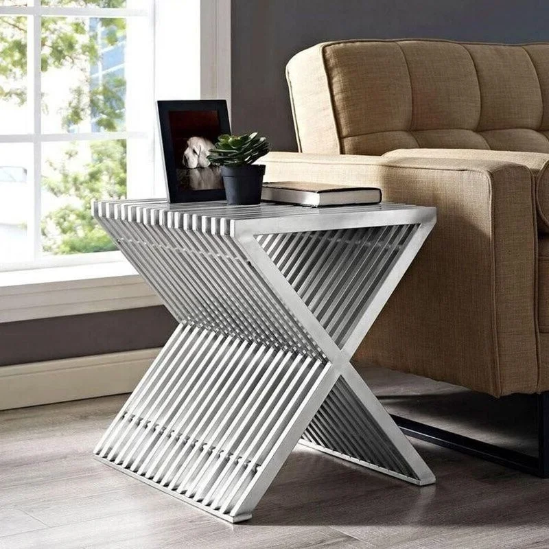 Italian stainless steel electroplate foot stool relax living room stools small side table