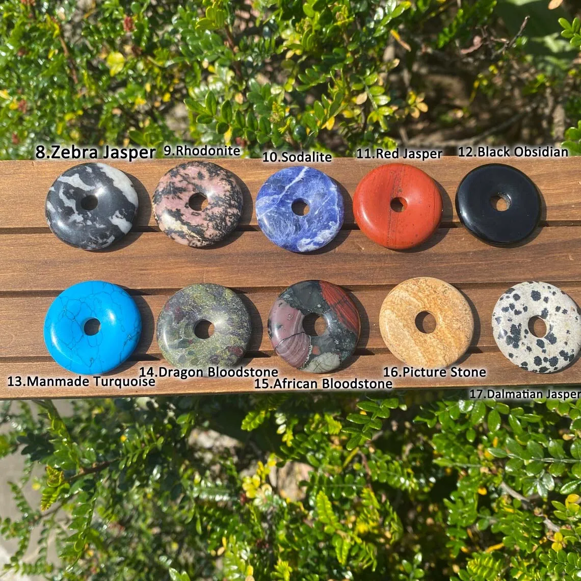 20 mm Crystal Donut Necklace Gemstone peace buckle ring  Reiki Healing Jade Donut Protection Safety Pendant Necklaces