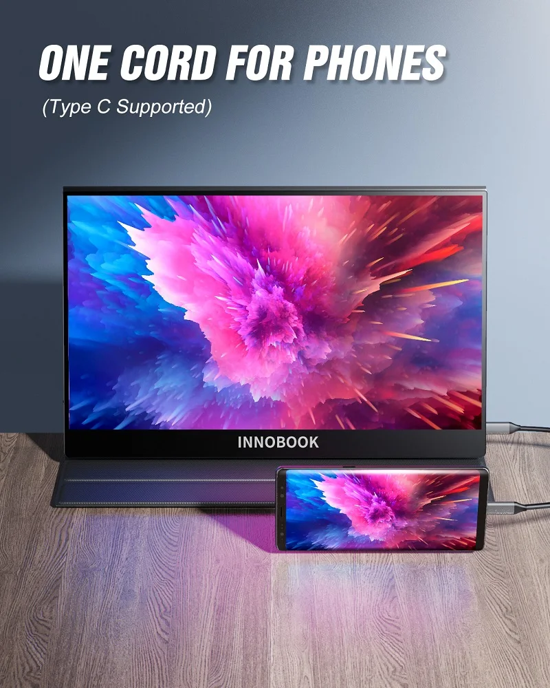 Hot Sell 15.6 inch 1920*1080P with Type-C USB HDMI portable monitor for laptop dual screen triple