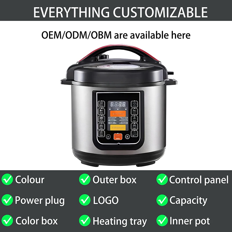 Factory Price Electric Steamer 5L 12L Capacities 11 Preset Menu Digital Slow Smart Pressure Cooker Aluminum Inner Rice Cooker