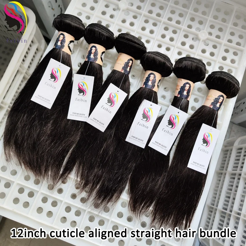 Cuticle Aligned mink brazilian peruvian virgin raw indian straight remy cheap 100% Human Hair wick vendor weave extension bundle