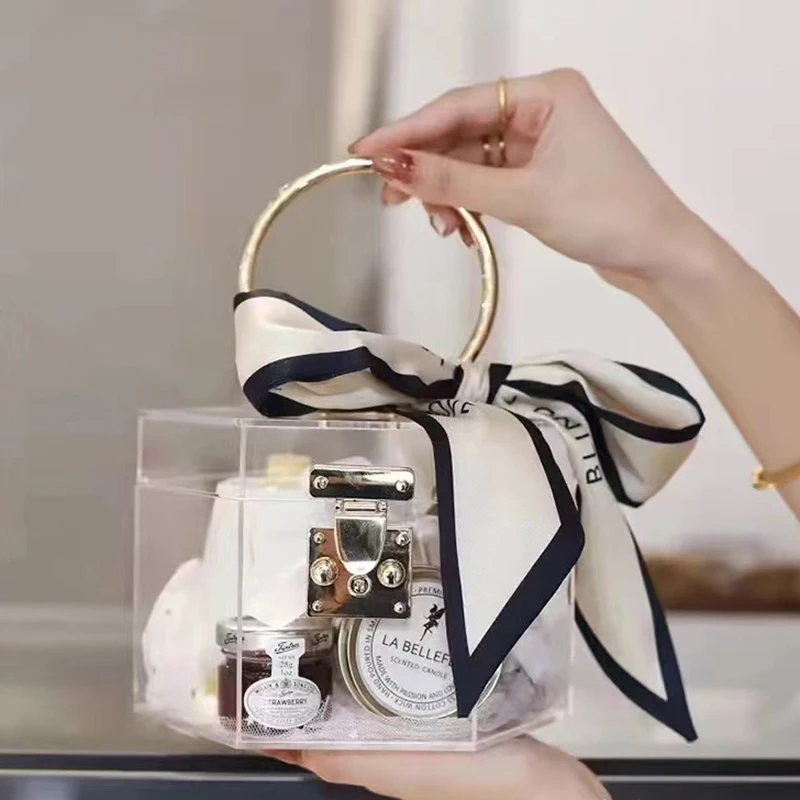 Clear PS custom plastic candy box wedding favors gift packing DIY hexagon wedding gifts for guests box