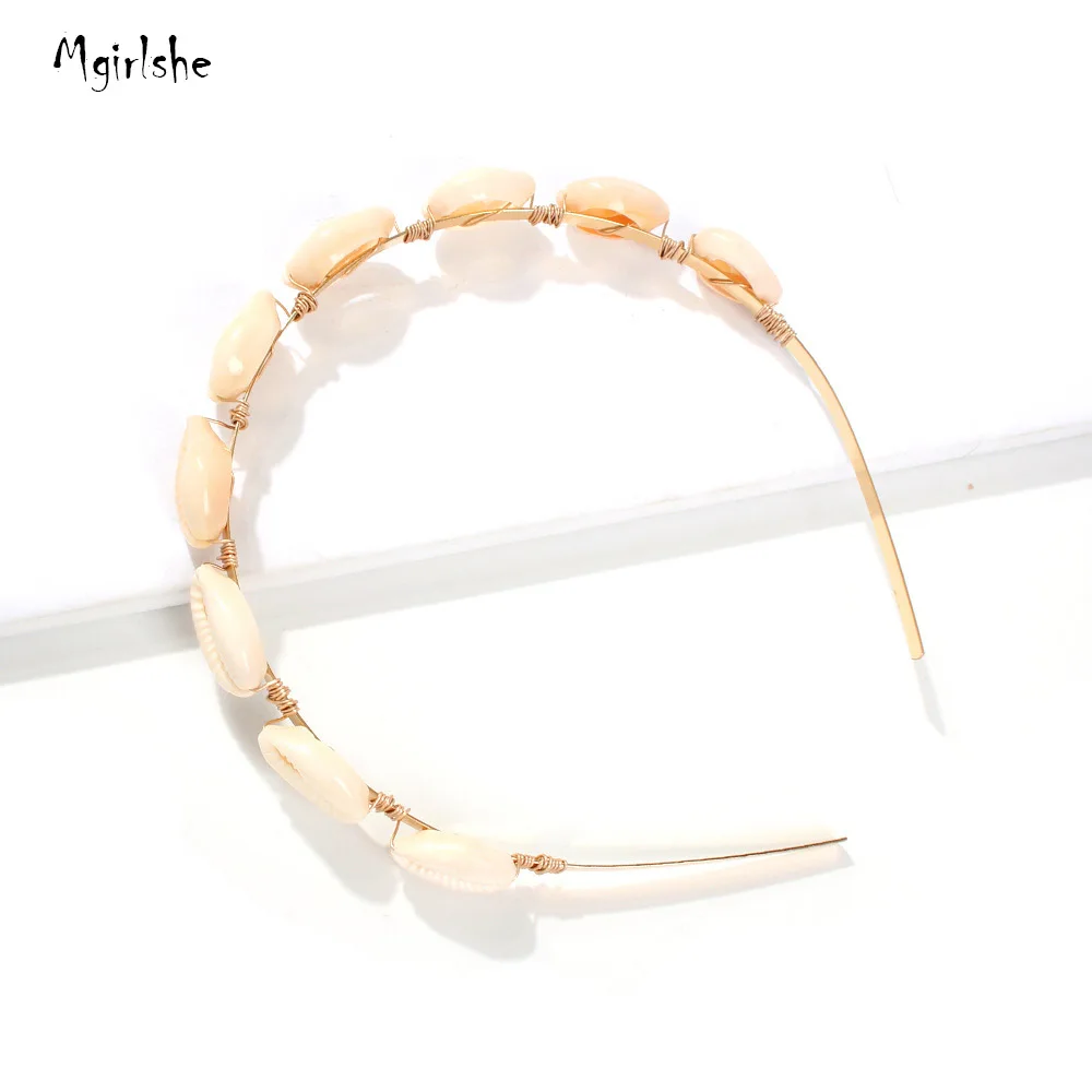 Mgirlshe Fashion Simple Metal Sea Shell Headbands Women Summer Beauty Hair Hoop Headband Hairband Girls Accessories for Girls