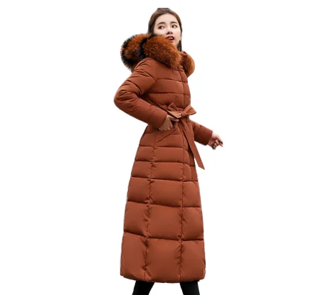 2019 high quality fur collar women long winter coat female warm wadded jacket womens outerwear parka casaco feminino inverno