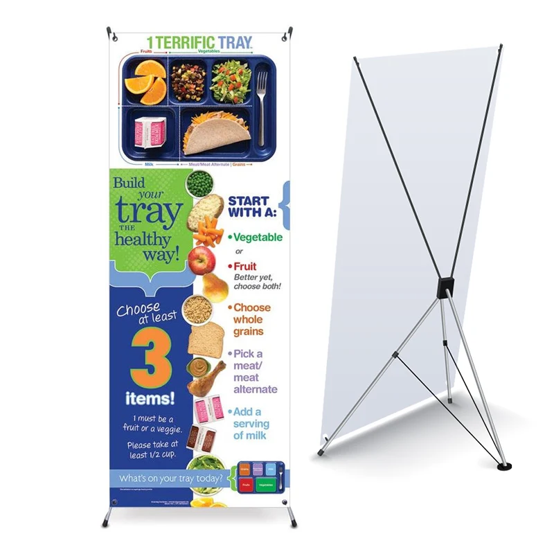 Premium Pop Up Display Aluminium Mini X Banner Stand Tradeshow Display Stand For Poster