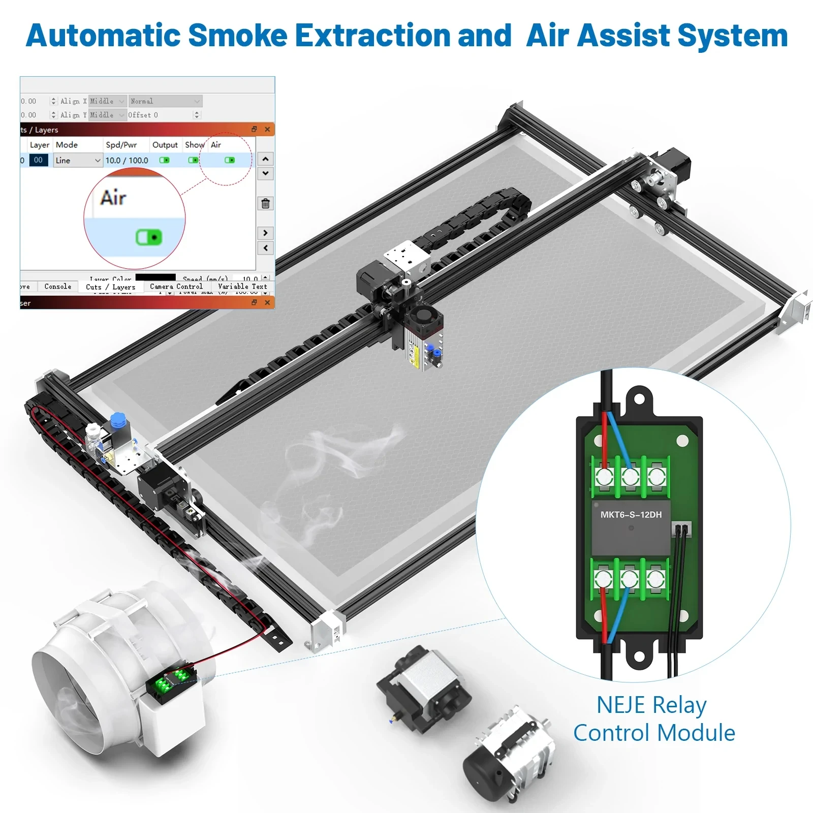 NEW Arrival NEJE Max E40 810*460mm Frame DIY Compressed Spot LD+FAC Fast High Precision Laser Cut Engraver Engraving Machine
