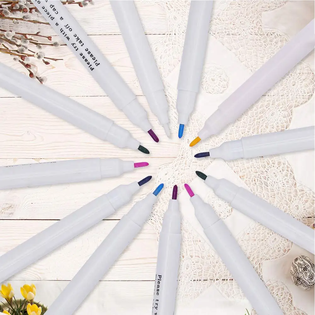Water Erasable Fabric Marking Pens Disappearing Ink Fabric Marker Pens Vanishing Water Soluble Pens for Cross Stitch Sewing