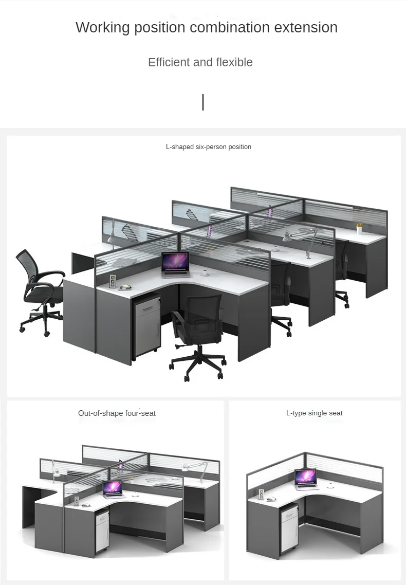 Industrial Modern 4 Seater Modular Steel Workstation Desk Cubicle Office Furniture Office Table Workstation Desk