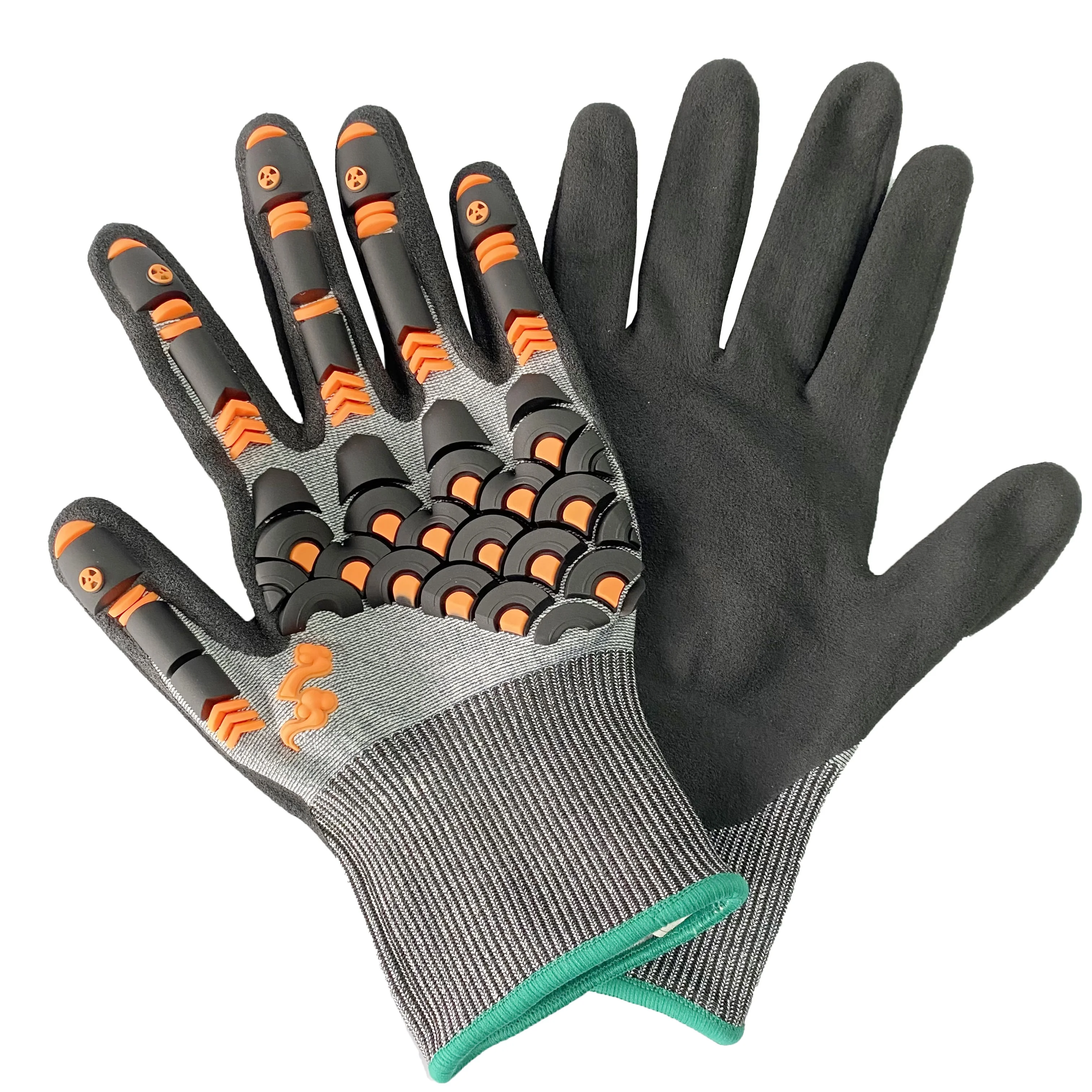 CE 4543 cut proof anti impact safety gloves oil and gas cut resistant rubber protective safe gloves
