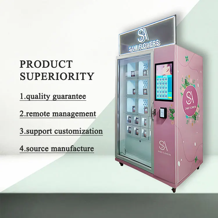 High Quality Refrigeration locker Flower self-service vending machine 21.5 inch touch screen vending machine for sale