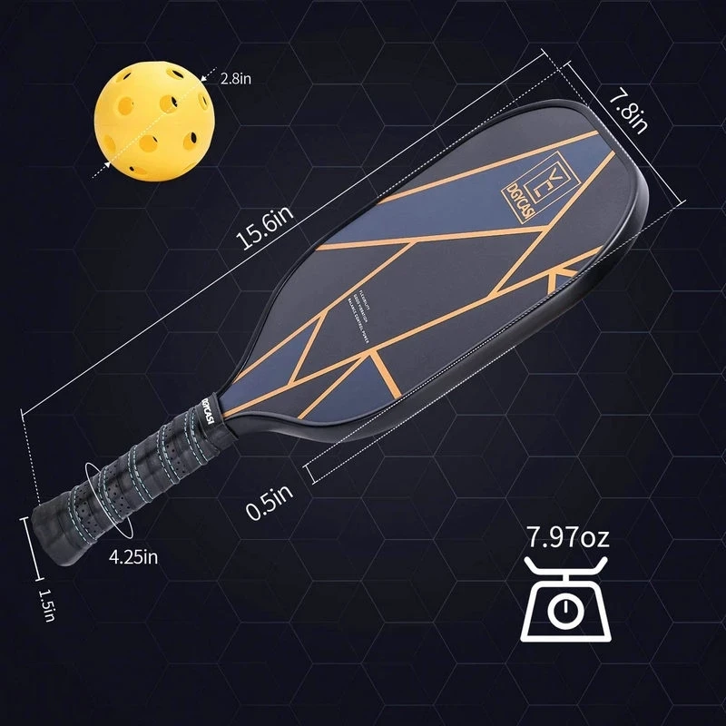 YC DGYCASI Pickleball Paddles Carbon fiber Fiberglass Surface with Pickleball Paddles Professional Outdoor Ball Sports Part