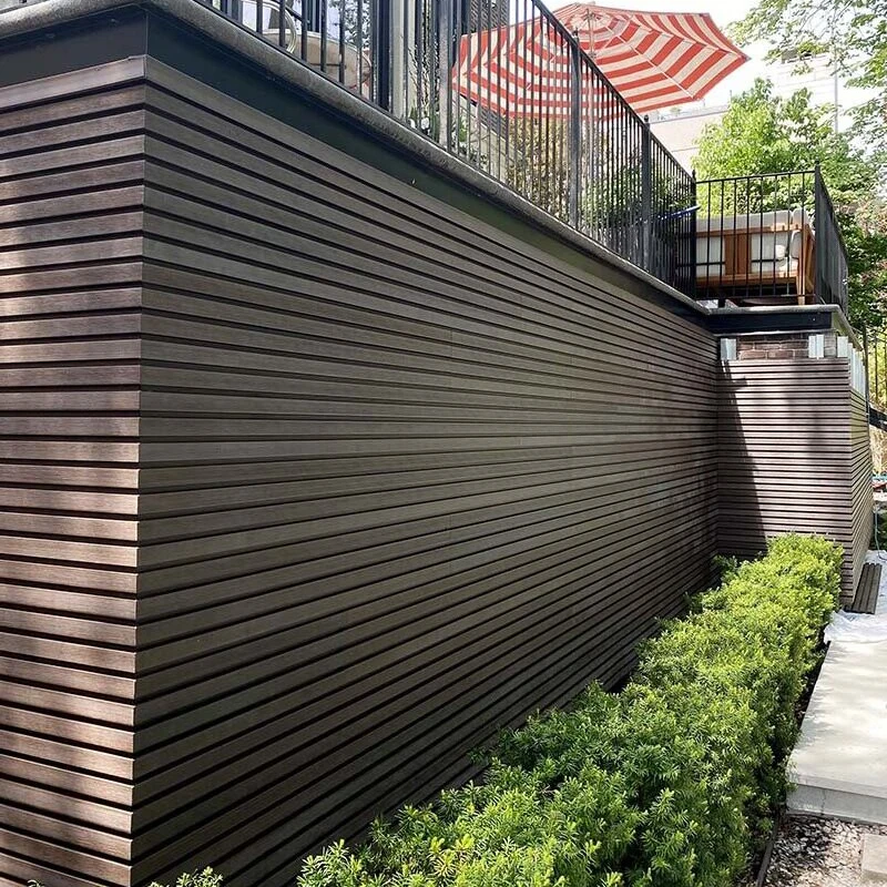 High quality waterproof Outdoor 3d Brown Wood Grainwpc wpc exterior wall panel