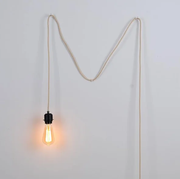Modern DIY Energy-efficient Ceiling Light rope pendant lamp handmade vintage hemp rope chandelier