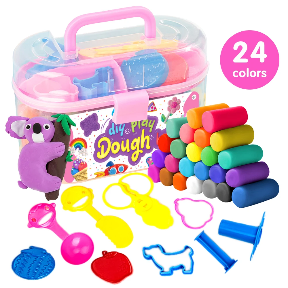 24 Colors Diy Modelling Clay For Kids Molding Magic Clay For With Tools Soft Gifts For Age 8+ Years Old Boys Girls Kids