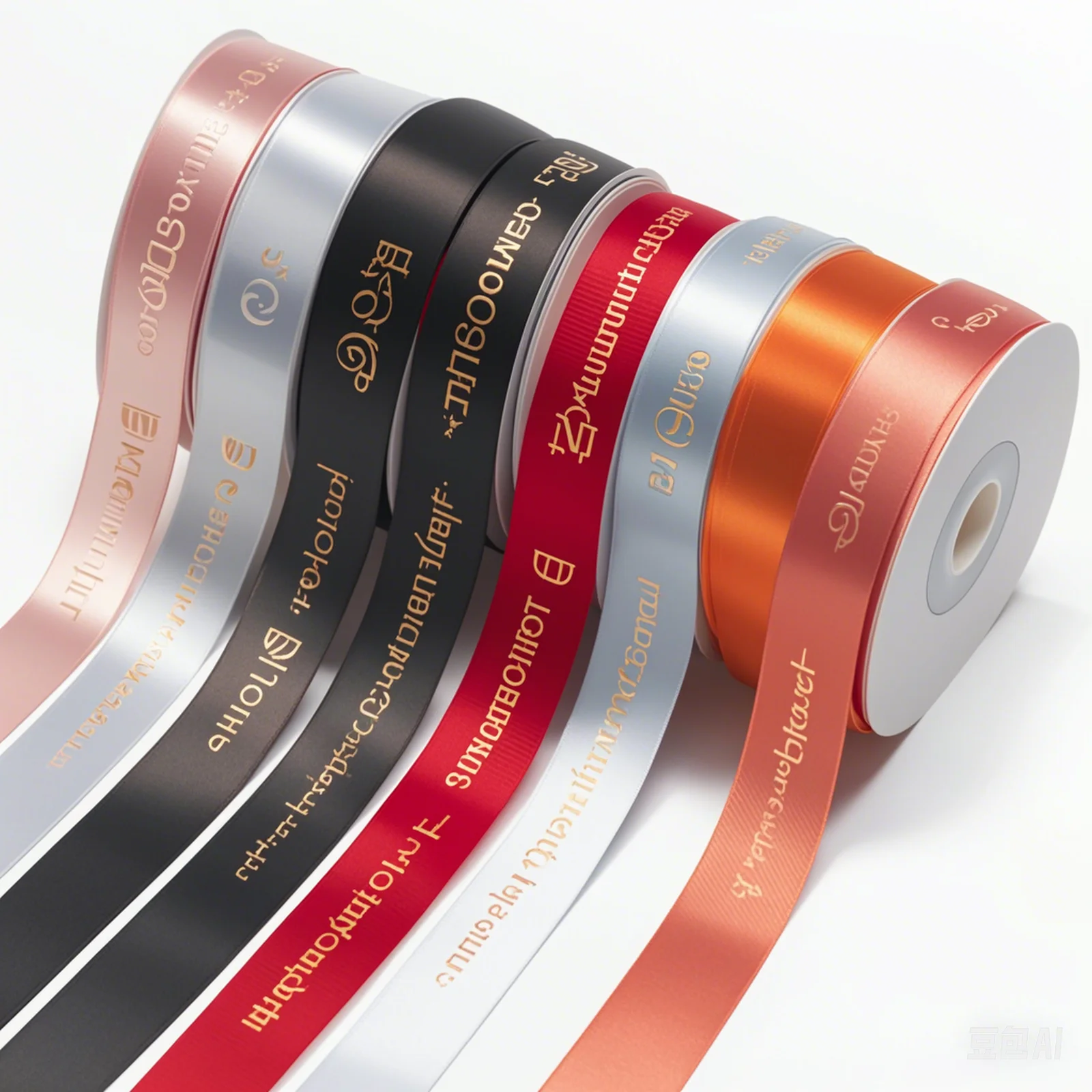 Wholesale Custom Logo 2 cm Polyester Ribbon Gold Foil Grosgrain Printed Satin Ribbon Christmas Wedding Birthday Halloween