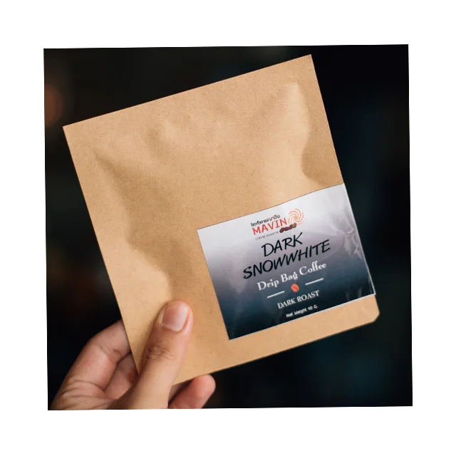 
 Dark Snowwhite Drip Bag Mavin Roasted Coffee Bean from Thailand Arabica Coffee Beans Dark Roast Thai Coffee Beans  