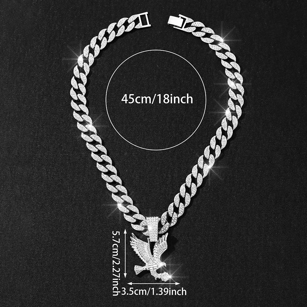 High Quality 18k Gold Plated Stainless Steel Falcon Eagle Necklace Jewelry Luxury Bling Zircon Stone Necklace for Women