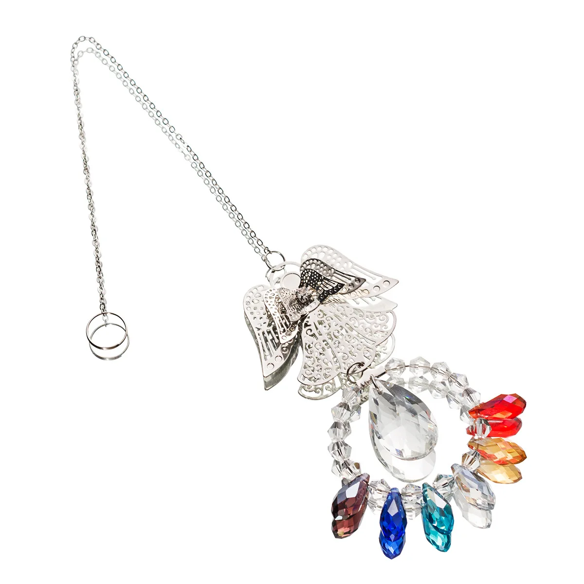 Angel Heart ring crystal pendant Olive bead pendant DIY crystal car pendant rhinestone pearl curtain