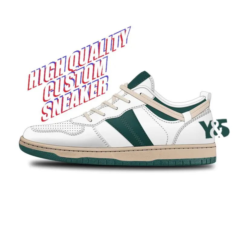 High Quality Sneakers White Sneakers Men Genuine Leather Casual Shoes Leather Green Skateboard Style Shoes With Men