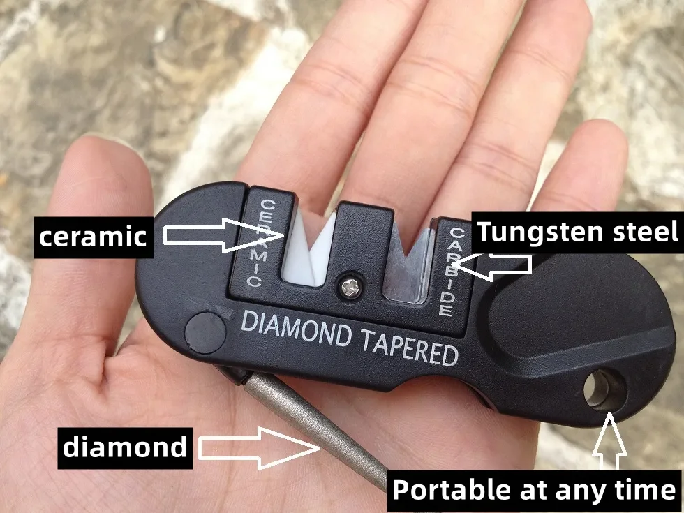 4 In 1 Portable Knife Sharpening Tool Multifunction Metal Outdoor Sports Tool Steel Knife Sharpener