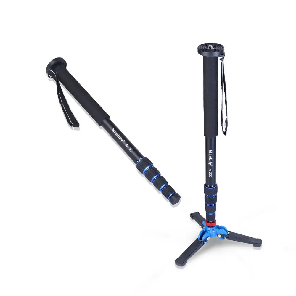 FOSOTO A222+M1 Base 1650mm Aluminum Camera Unipod Monopod Flip Lock w/3 Legs Base Tripod Stand For Canon Nikon DSLR & phone