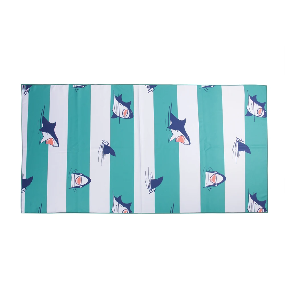 GDTEX cute shark cartoon towel summer mico fiber towel microfiber beach towel
