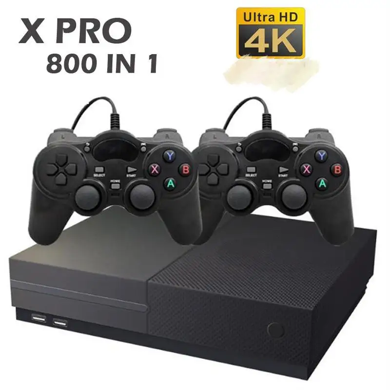 Новые X PRO 4K HD игровые консоли два контроллера 800 игр в