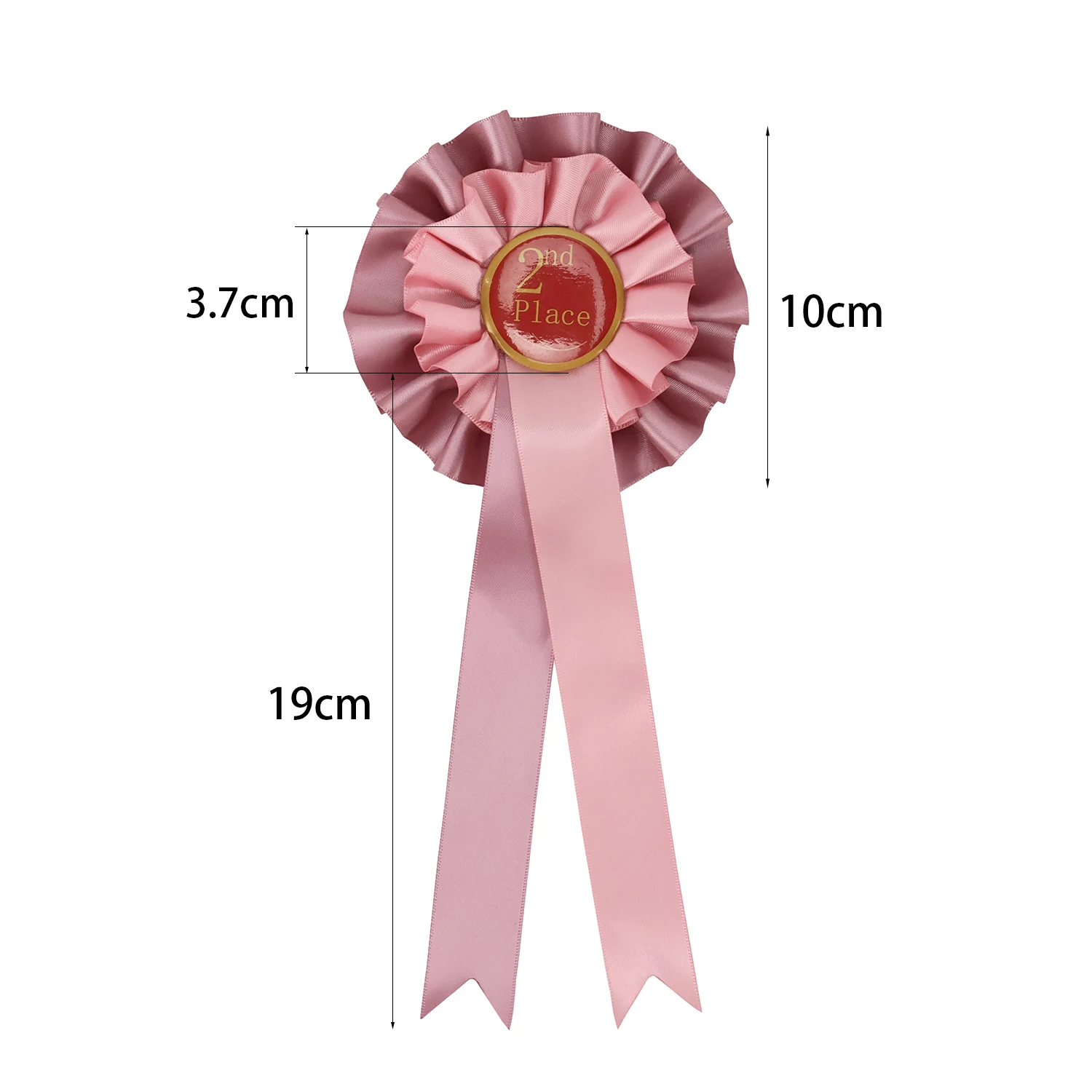 MIDI Birthday Party Classroom Competition Double Face First Place Satin Sport Tinplate Award Ribbon Rosette With Safety Pin