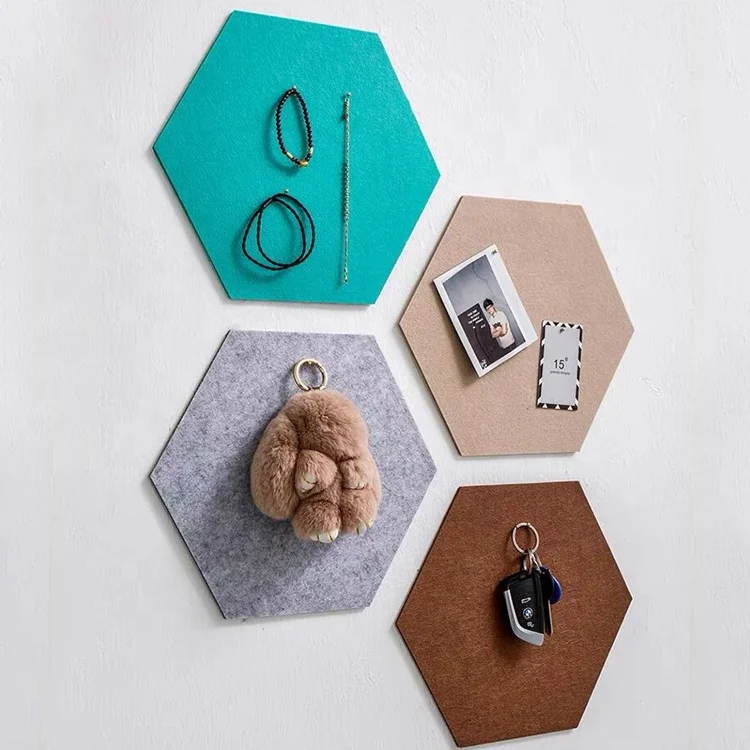 
2020 Home decoration DIY design pattern hexagonal felt memo board bulletin pin board 