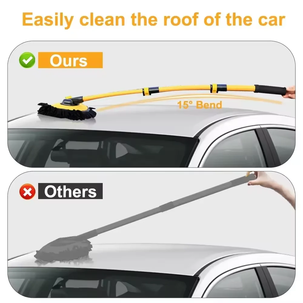 Adjustable Telescoping Long Handle Car Wash Brush Cleaning Mop for Household Cleaning Tools & Accessories
