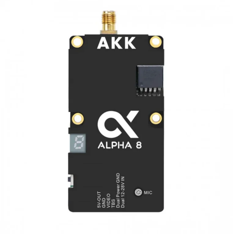 AKK Alpha 8 8W VTX - 4.9-5.8GHz 80CH 8W 5W 3W 1W Power Switchable FPV Video Transmitter RC FPV Drone