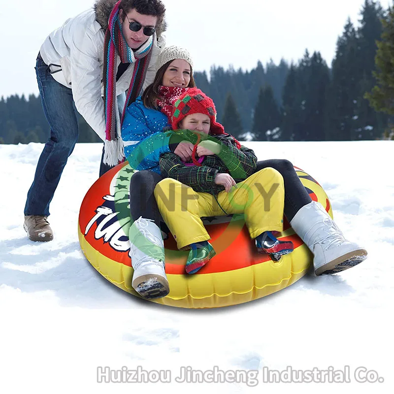 Снеговая труба, 48 дюймов снежные сани с ручкой для зимних видов спорта на открытом воздухе, надувная снеговая труба зимние Heavy Duty Санки лыжное кольцо для