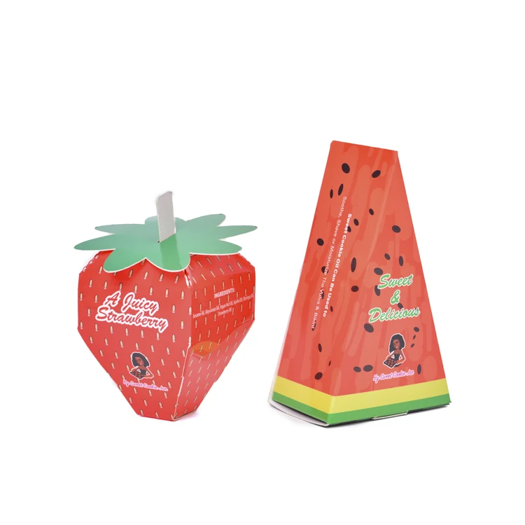 Watermelon Irregular Shape Packing Box Custom Print Logo 100% Biodegradable Kraft Paper Gift Box for Candy Packiging