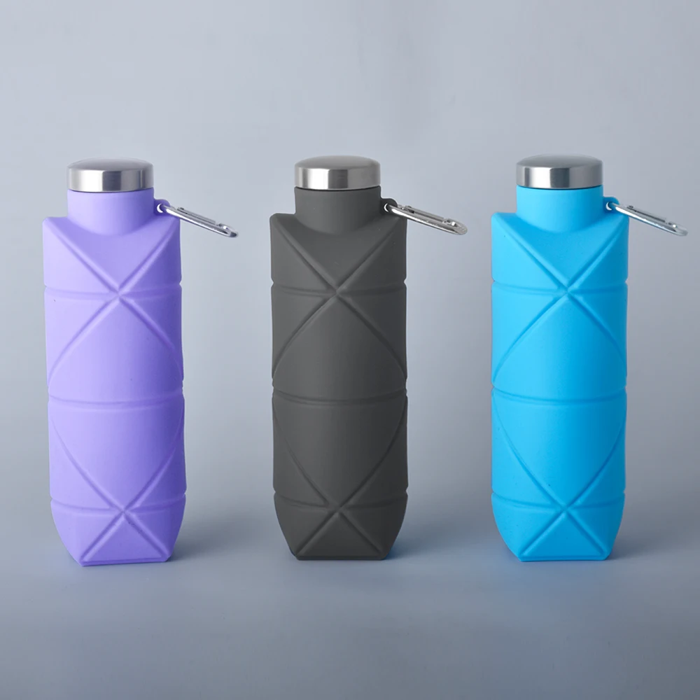 OUYADA Outdoor Sports Foldable Water Bottle Reusable BPA Free Silicone Collapsible Water Bottle For Travel Gym Camping Hike