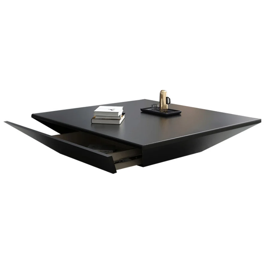 Italian simple creative square net black tea table TV cabinet furniture