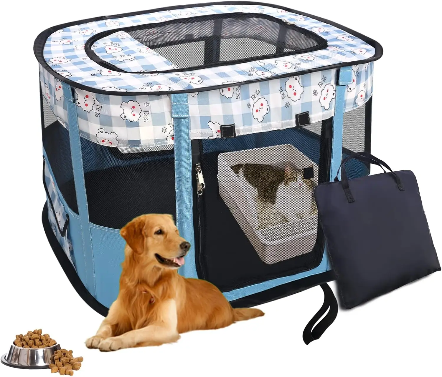 Foldable Square Pet Tent Portable Durable Windproof Breathability Mesh Cages Cat Dog Sleeping Playpen