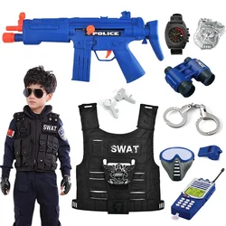 OEM Customizable Kids Pretend Police Accessories Gun Walkie Talkie Body Armor Toy Set