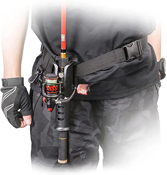 China supplier custom logo fishing Waist Belt Rod Adjustable Belts Lure Tool Spinning Casting Pole Holder