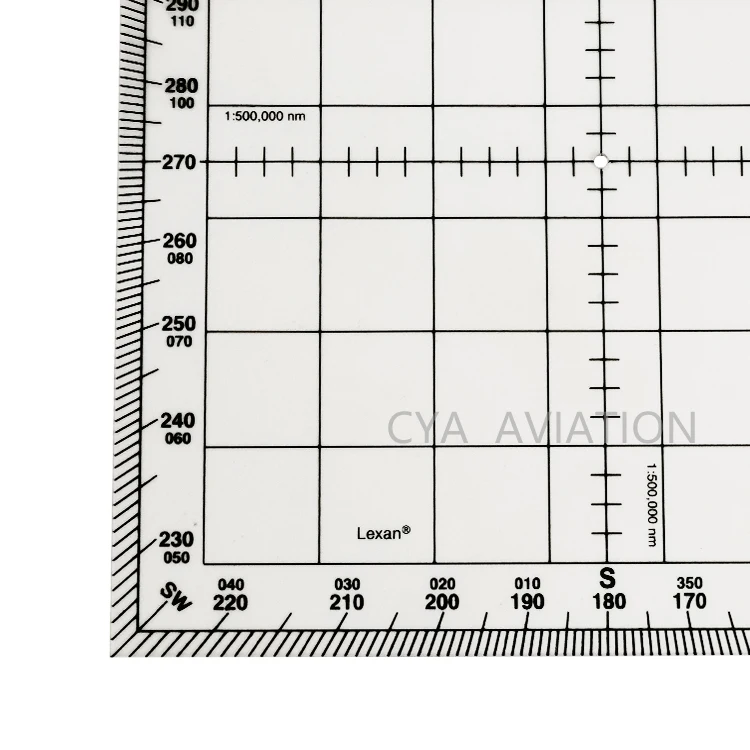 customized design navigation square protractor for pilots map marking nautical miles aviation plotter