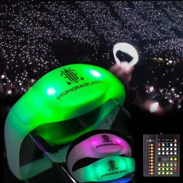 Powerful Factory Hot Selling Wedding Party Customized Remote Control LED RGB Silicone Bracelet