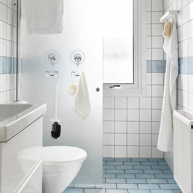 Concise Design Bathroom Suction Razor Holder double Hooks