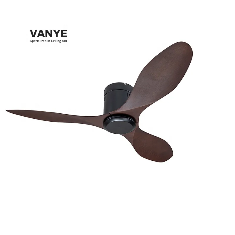 Modern Simple Household 52 Inch DC Motor 3 ABS Blades Remote Control Mute Bldc Hugger Fans Flush Mount Ceiling Fan no Light